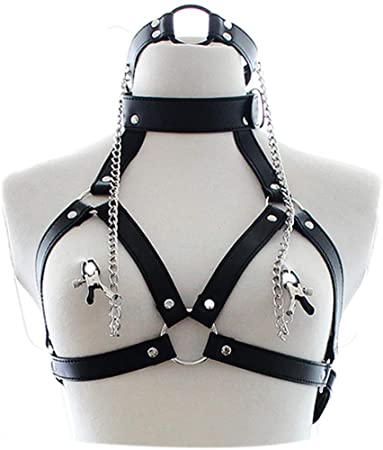 Sex Bondage UTIMI Nipple Clamp SM Chest Harness Breast Clamp Neck Collar Restraint for Sex Game