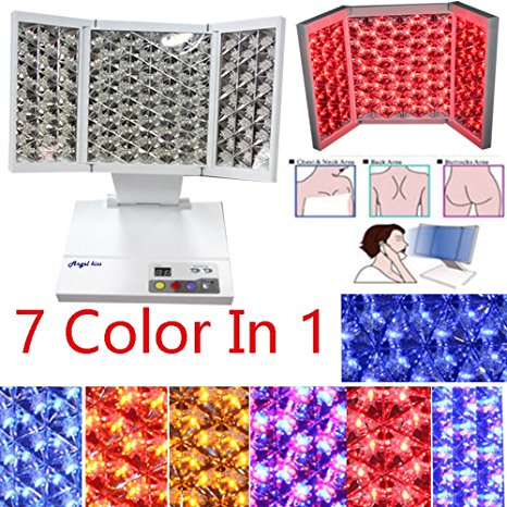 Angel Kiss Foldable( Red Blue Yellow ) PDT LED 7 Color Photon Therapy Skin Rejuvenation Treatment Machine Daily Skin Care Beauty at Home or Salon