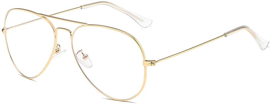 HILBALM Blue Light Blocking Glasses Women Computer Eyeglasses Cat Eye Ashley Metal Frame Glasses (Golden Frame/Anti-Blue Light Lens)