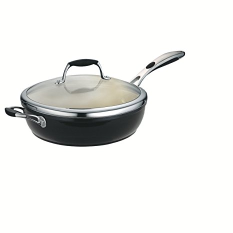 Tramontina 80110/021DS Gourmet Ceramica 01 Deluxe Covered Deep Skillet, 11-Inch, Metallic Black