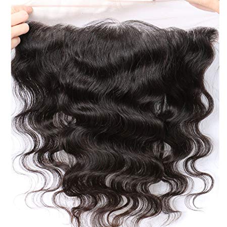 Free Part Ear To Ear 13x4" Full Lace Frontal Closure Body Wave Bleached Knots With Baby Hair Unprocessed Brazilian Virgin Best Remy Real Human Hair Front Closures Extensions 20 inches Natural Color