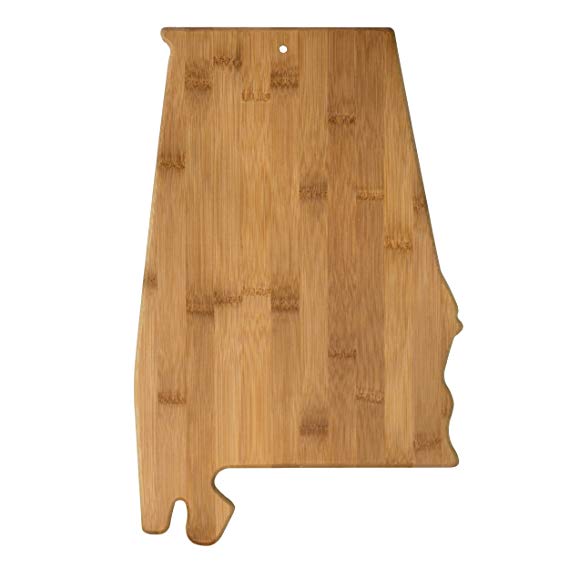 Totally Bamboo Alabama State Shaped Bamboo Serving and Cutting Board