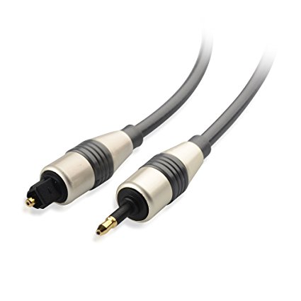 Cable Matters Gold Plated Toslink to Mini Plug Digital Optical Audio Cable 10 Feet