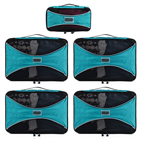 PRO Packing Cubes | 5 Piece | Organizers & Space Saver | Travel Cube Value Set