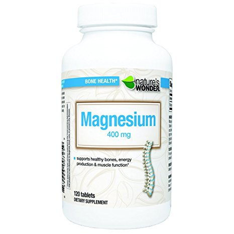 Nature's Wonder Magnesium 400 mg Tablets, 120 Count