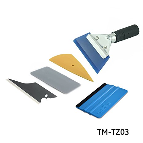 7MO Installation Tool Kit for Auto Car Window Solar Film Trim with Replaceable Handled Rubber Squeegee,Felt Edge Squeegee 1 Set