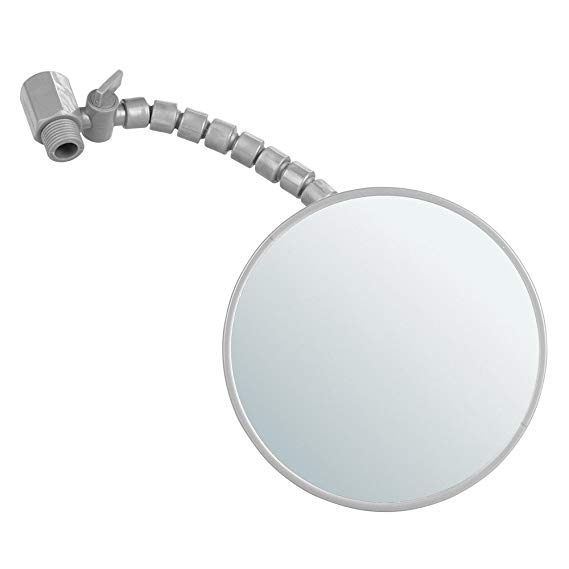 InterDesign Fog-Free Shower Shaving Mirror with Flexible Arm for Bathroom - Silver