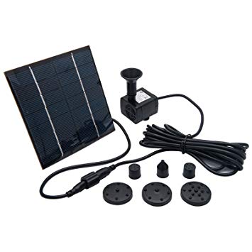 MASO 7V 1.4W 180L/H Solar Panel Powered Water Feature Pump Garden Pool Pond Aquarium Fountain Brushless, Power of Pump - JT-180（CE/ROHS/IP68） DC7V，140MA