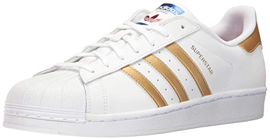 adidas Originals Men's Superstar Shoes, Ftwwht/Goldmt/Blue, (10 M US)