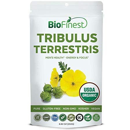 Biofinest Tribulus Terrestris Extract Powder (Gokshura, Gokharu) 1000mg/1500mg - for Men and Women - Organic Gluten-Free Non-GMO Kosher Vegan - Supplement for Energy, Focus, Strength Booster (250g)