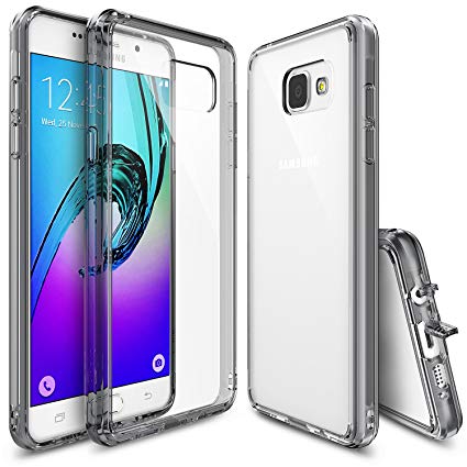 Ringke [Fusion] Compatible with Galaxy A3 2016 Case Crystal Clear PC Back TPU Bumper [Drop Protection, Shock Absorption Technology][Attached Dust Cap] for Samsung Galaxy A3 2nd Gen. 2016 - Smoke Black