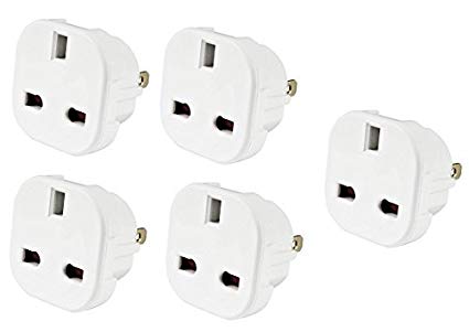TEC UK - 5 X UK to US Travel Adaptor suitable for USA, Canada, Mexico, Thailand - Refer to Description for country list