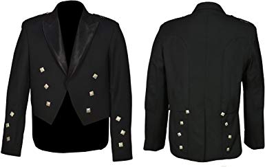 Men's Scottish Black Prince Charlie Kilt Jacket & Vest