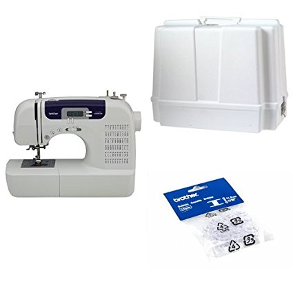 Brother CS6000i Feature-Rich Sewing Machine and Brother SA156 Top Load Bobbins, pack of 10