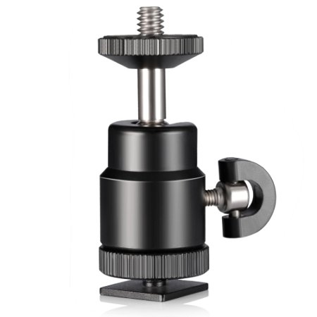 Neewer Mini Ball Head with Lock and Hot Shoe Adapter Camera Cradle