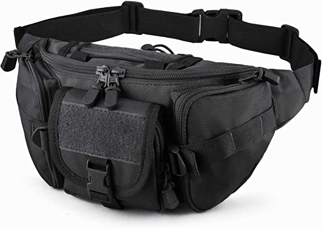 DYJ Tactical Fanny Pack Military Waist Bag Pack Utility Hip Pack Bag with Adjustable Strap Waterproof for Outdoors Fishing Cycling Camping Hiking Traveling Hunting Shopping Dog Walking