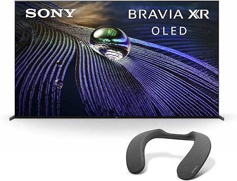 Sony A90J 83 Inch TV: BRAVIA XR OLED 4K Ultra HD Smart Google TV with Dolby Vision HDR and Alexa Compatibility XR83A90J- 2021 Model Neckband Bluetooth Speaker  Home Theater Audio