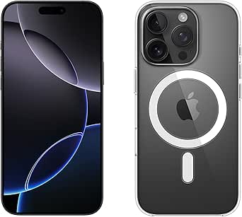 Apple iPhone 16 Pro Max 1 TB - Titan Schwarz   Clear Case mit MagSafe