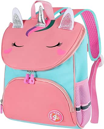 Yafe School Bag for Girls, Kids Backpack with Chest Strap Children's Backpack Toddlers Rucksack Kindergarten Preschool Bookbag for Girls Age 3-6