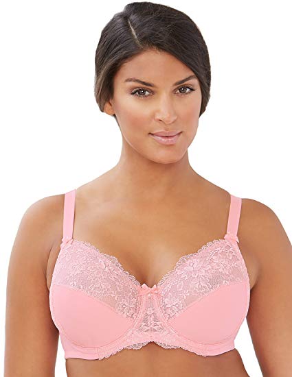 Glamorise Women's Full Figure Lacey Wonderwire Bra #9035