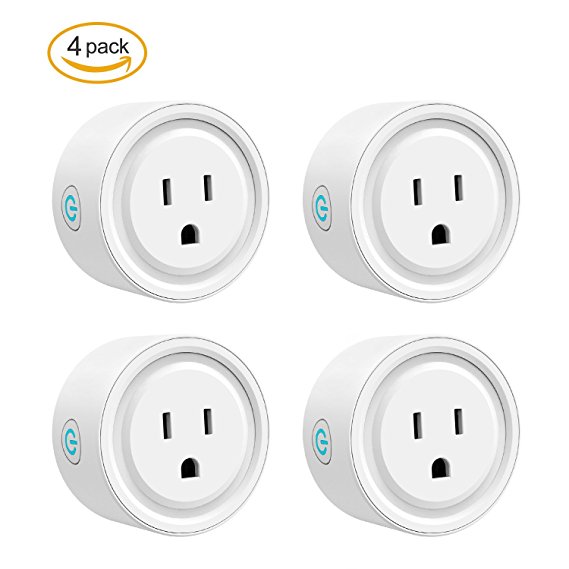 Smart Plug, Potensic 4-Pack Wi-Fi Enabled Mini Smart Switch Works with Amazon Alexa, No Hub Required, Remote Control your Devices from Anywhere, ETL Listed with Timing Function for Smart Phone … …