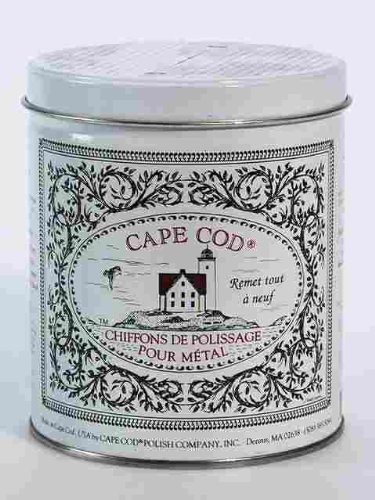Cape Cod Metal Polish Canister 12 count 4" X 6" pads, 3oz