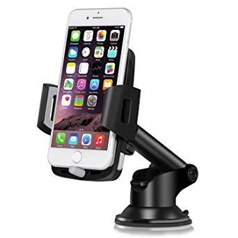 Car Phone Holder - Everdigi Dashboard Car Phone Mount 360 Degree Rotation Car Mount Adjustable Cars Cradle for iPhone 7 7 Plus 6S 6 5S, Samsung S8 S7 HTC LG and More