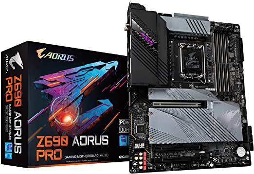 GIGABYTE Z690 AORUS PRO (LGA 1700/ Intel Z690/ ATX/ DDR5/ Quad M.2/ PCIe 5.0/ USB 3.2 Gen2X2 Type-C/WiFi 6/2.5GbE LAN/Gaming Motherboard)