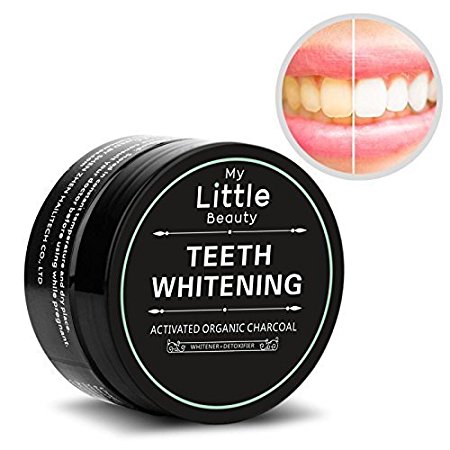 MY LITTLE BEAUTY Teeth Whitening Powder Activated Charcoal Teeth Whitening Organic and All Natural - Tooth Whitener 2.12 oz (60 g)