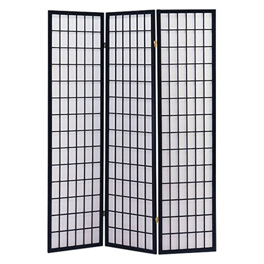 ACME 02284 71-Inch-High Black Wood Folding Screen