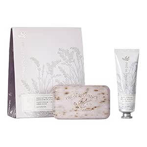 Pre de Provence Gift Set Collection 150 Gram Soap Bar & 1 fl oz Hand Cream, Lavender, (5319)