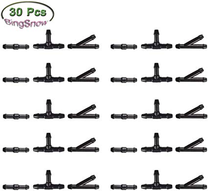 BingSnow 30 Pcs Windshield Washer Hose Connectors, Universal Black Windshield Wiper Hose Connector (I-Type, T-Type,Y-Type)