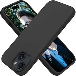 OTOFLY Compatible with iPhone 15 Plus Case, Silicone Shockproof Slim Thin Phone Case for iPhone 15 Plus (6.7 inch), (Black)