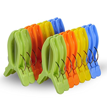 Ecrocy 16 Pack Medium Size Beach Towel Clips for Beach Chairs Or Lounge Chair - Keep Your Towel From Blowing Away,clothes Lines - 9 x 5.5cm