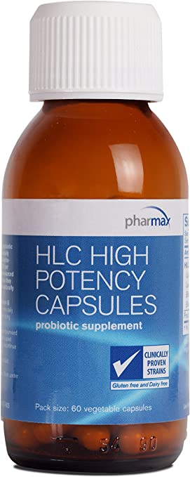 Pharmax - HLC High Potency Capsules - Probiotics to Promote Gastrointestinal Health in Adults and Children - 60 Capsules