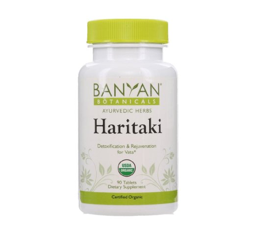 Banyan Botanicals Haritaki - Certified Organic, 90 Tablets - Detoxification & Rejuvenation for Vata