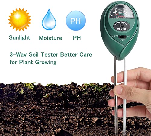 Besmon Soil Ph Meter for Soil Test Kit with pH Moisture Meter PrecisionTest Soil Ph Plant for Garden Indoor & Outdoor, No Batteries Required