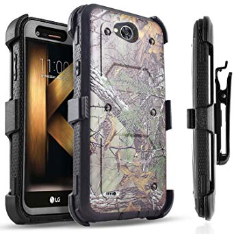 LG X Power 2 Case, LG Fiesta LTE Case, LG X Charge Case, Circlemalls [SUPER GUARD] Dual Layer Hybrid Protective Cover With [Built-in Screen Protector] Holster Belt Clip   Touch Screen Pen Camo