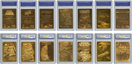 STAR WARS 1996 Original Genuine 23KT Gold Cards - Graded Gem-Mint 10 - SET OF 7