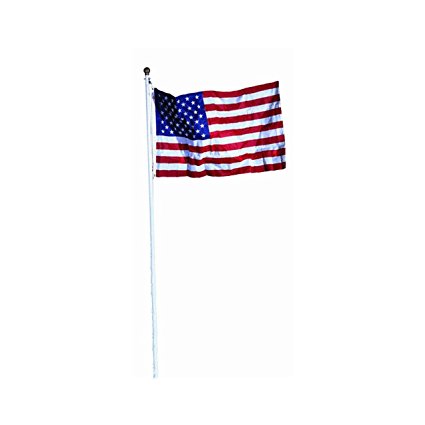 Valley Forge 18-Foot In Ground Steel Flag Pole With 3-Foot x 5-Foot Polycotton Flag