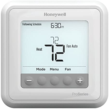 Honeywell TH6210U2001/U T6 Pro Programmable Thermostat, 2 Heat / 1 Cool Heat Pump Or 1 Heat / 1 Cool Conventional