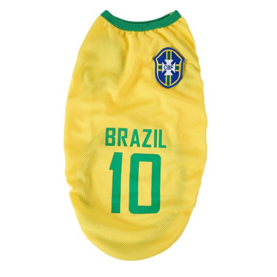 Siray 2018 FIFA World Cup Brazil National Soccer Team Jersey Pet Version Pet Apparel