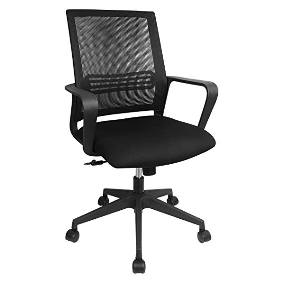 HomyLink Home Office Desk Chair Ergonomic Mesh High Back with Armrest Seat Height Tilt Tension Lumbar Support Spine Protection