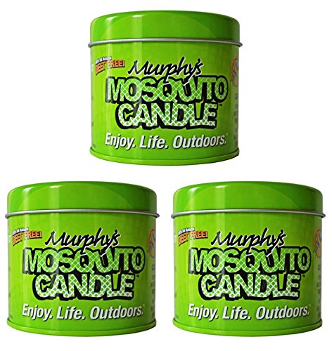Save $$$ Murphy's Mosquito Candle - All Natural Insect Repellent Candle - Palm wax Infused with Citronella, Lemongrass & Rosemary 9 Oz (3 pack)