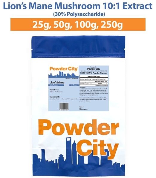 Powder City Lion's Mane 10:1 Extract Powder (25 Grams)