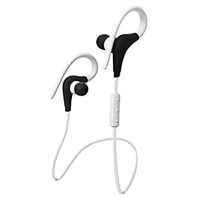 Bluetooth Headphones,Wireless Sports Earphones with Mic,Stereo Sweatproof Earbuds Noise Cancelling Headsets for Running (White)