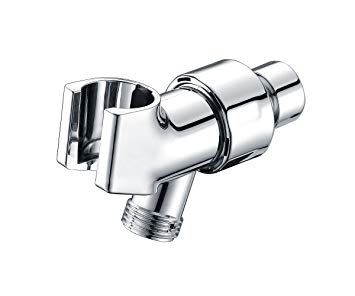 Purelux Adjustable Hand Shower Arm Mount with Brass Swivel Ball Connector, Chrome