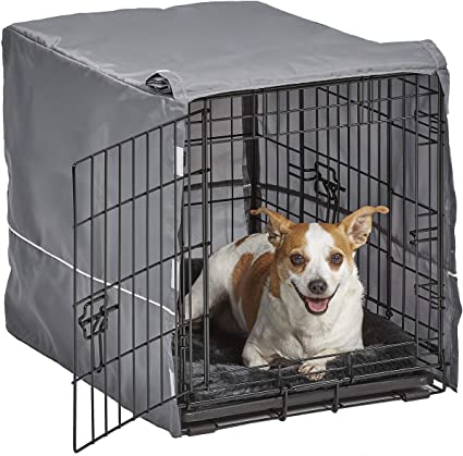 New World Double Door Dog Crate Kit | Dog Crate Kit Includes One Two-Door Dog Crate, Matching Gray Dog Bed & Gray Dog Crate Cover, 24-Inch Kit Ideal for Small Dog Breeds