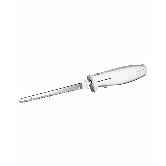 Proctor Silex Stainless Steel Electric Knife, with One Touch Button Control, Lightweight with Contoured Handle, Dishwasher Safe Blades