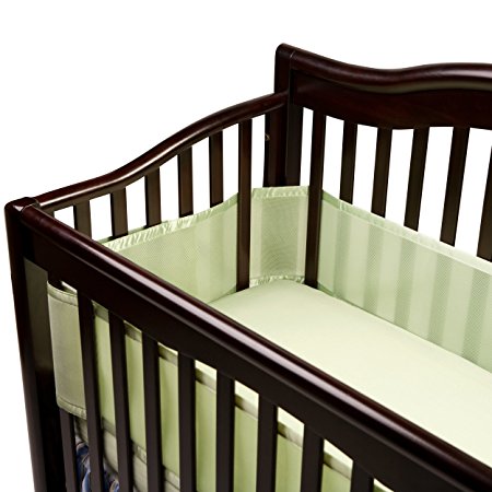BreathableBaby Breathable Mesh Crib Liner, Fits All Cribs, Sage (Discontinued by Manufacturer)